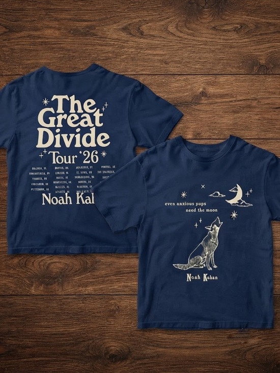 Gildan Other - Noah Kahan ''The Great Divide'' Tour 2026 Graphic Navy T-Shirt